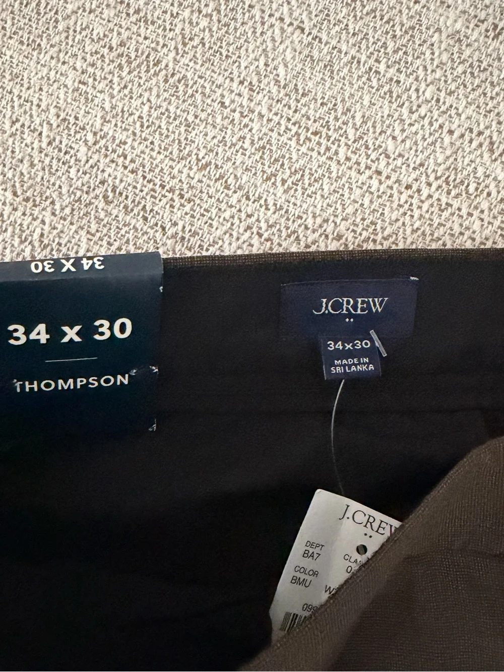 J. Crew Men's Dark Brown Dress Trousers Wool Blend